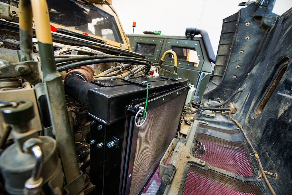 Military Vehicle Cooling System Exposed Close Up