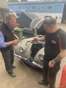 Our team working on the Jaguar XK120